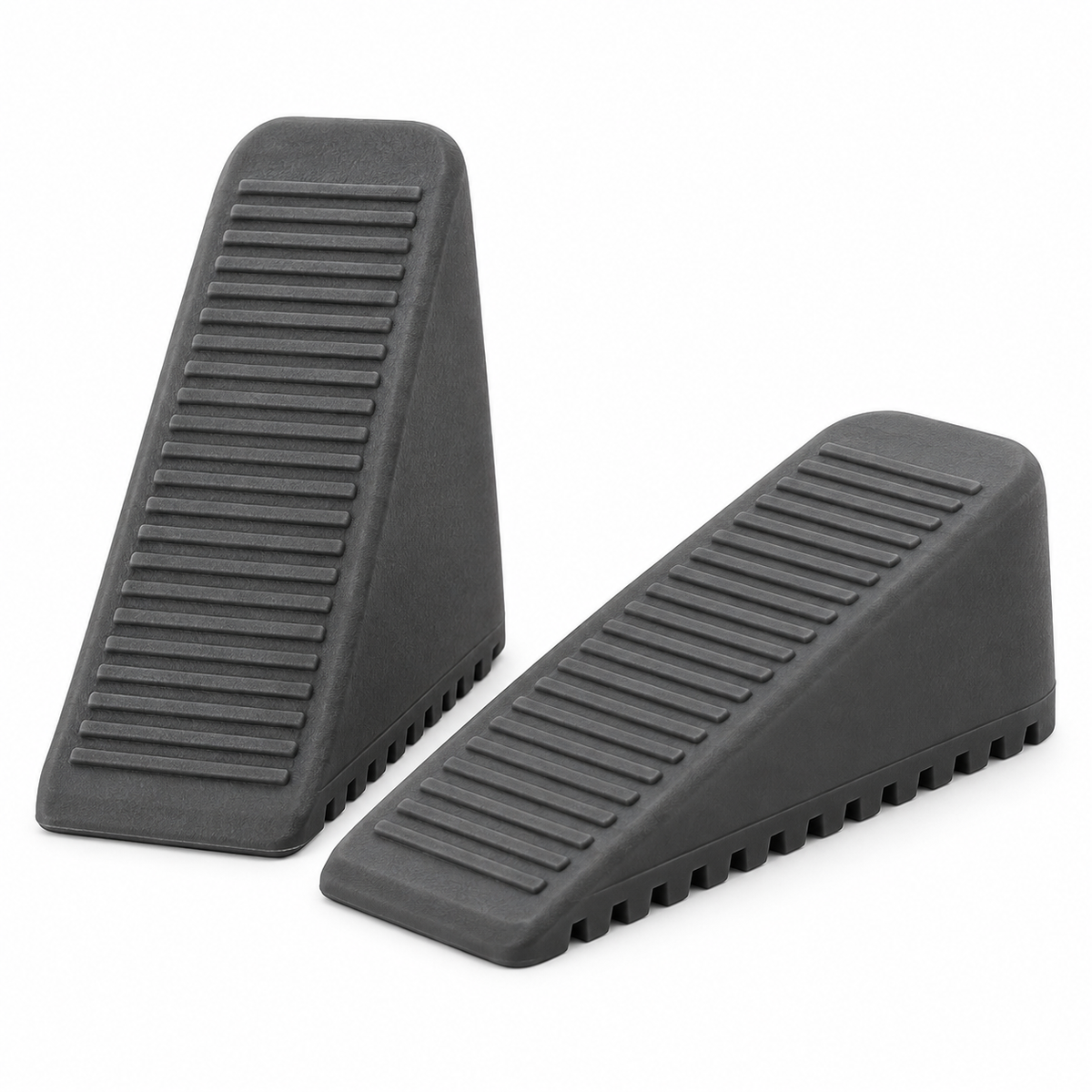 Non-Slip TPR Door Wedges - 125 mm - 2 Pack - Grey
