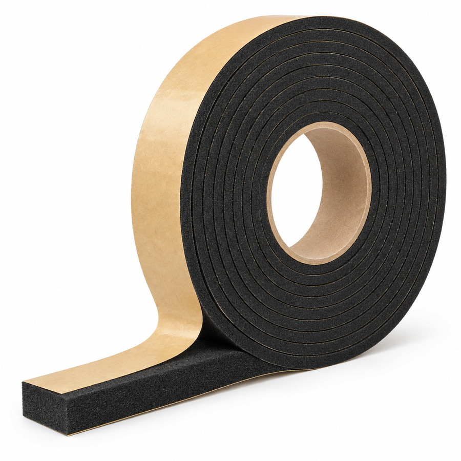 Self-Adhesive EPDM Foam Sealing Tape - 20 × 6 mm - 5 m