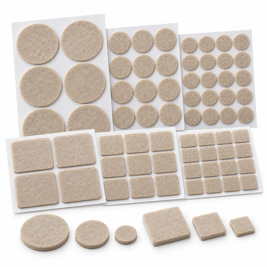 Self-Adhesive Felt Furniture Pads - 108 Piece - Beige