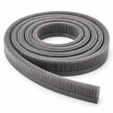 Self-Adhesive Brush Pile Weather Strip - 9 × 9 mm - 5 m - Grey