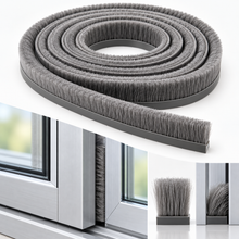 Self-Adhesive Brush Pile Weather Strip - 9 × 9 mm - 5 m - Grey