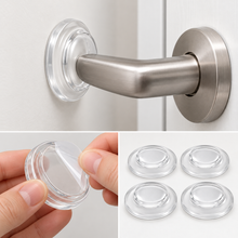 Silicone Door Handle Wall Protectors - 50 mm - 4 Pack - Clear