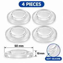 Silicone Door Handle Wall Protectors - 50 mm - 4 Pack - Clear