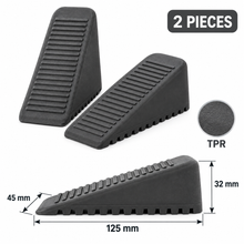 Non-Slip TPR Door Wedges - 125 mm - 2 Pack - Grey