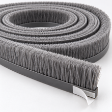 Self-Adhesive Brush Pile Weather Strip - 9 × 9 mm - 5 m - Grey